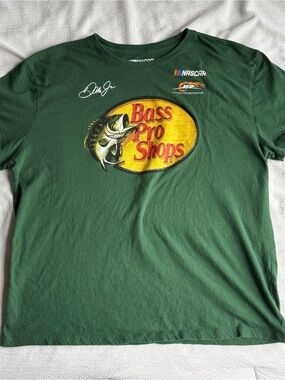 NASCAR Bass Pro Shops Green Graphic T-Shirt Dale Earnhardt Jr. Logo Men’s XXL
